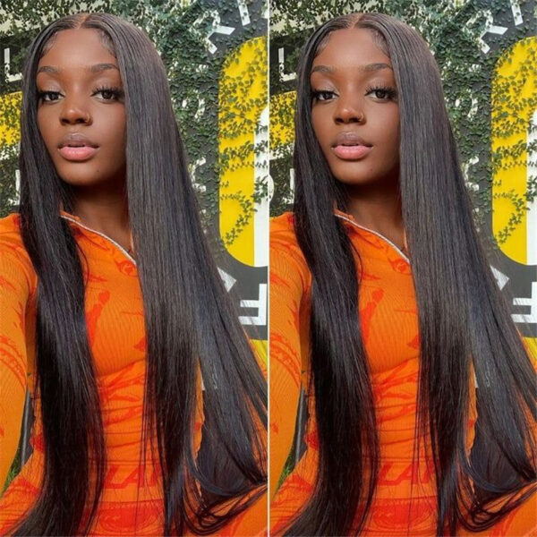 32 34 36 Inch Long Straight 13x4 Transparent Lace Full Frontal Wigs - Image 7